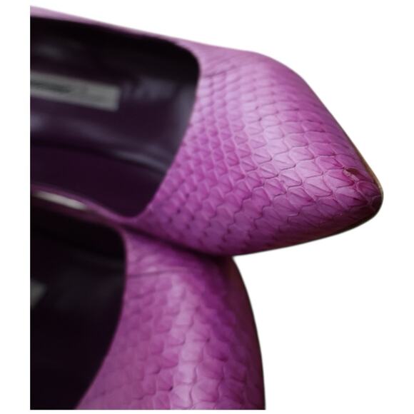 Brian Atwood Fuschia Purple Besame Snake Skin Pumps 38.5 - Picture 15 of 15